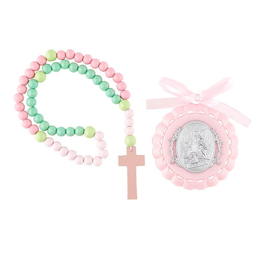 Crib Medal With Kiddie Rosary (BK