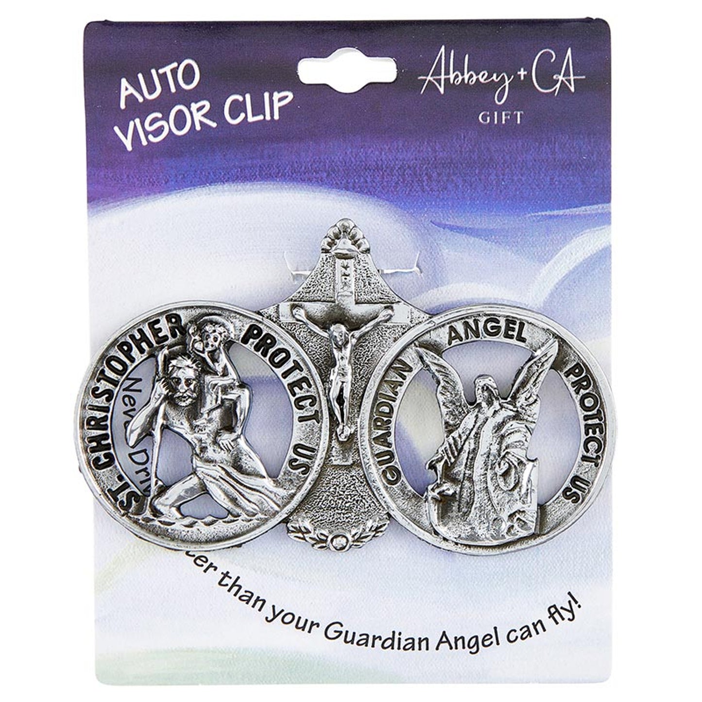 Saint Christopher/Guardian Angel Visor Clips (BK