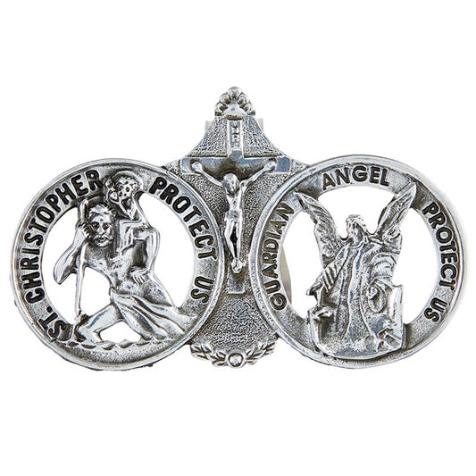Saint Christopher/Guardian Angel Visor Clips (BK