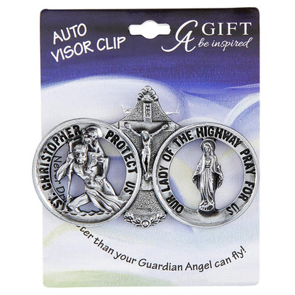 Saint Christopher/Our Lady Of The Highway Visor Clips