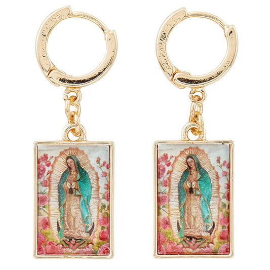 Our Lady Of Guadalupe Gold Earrings