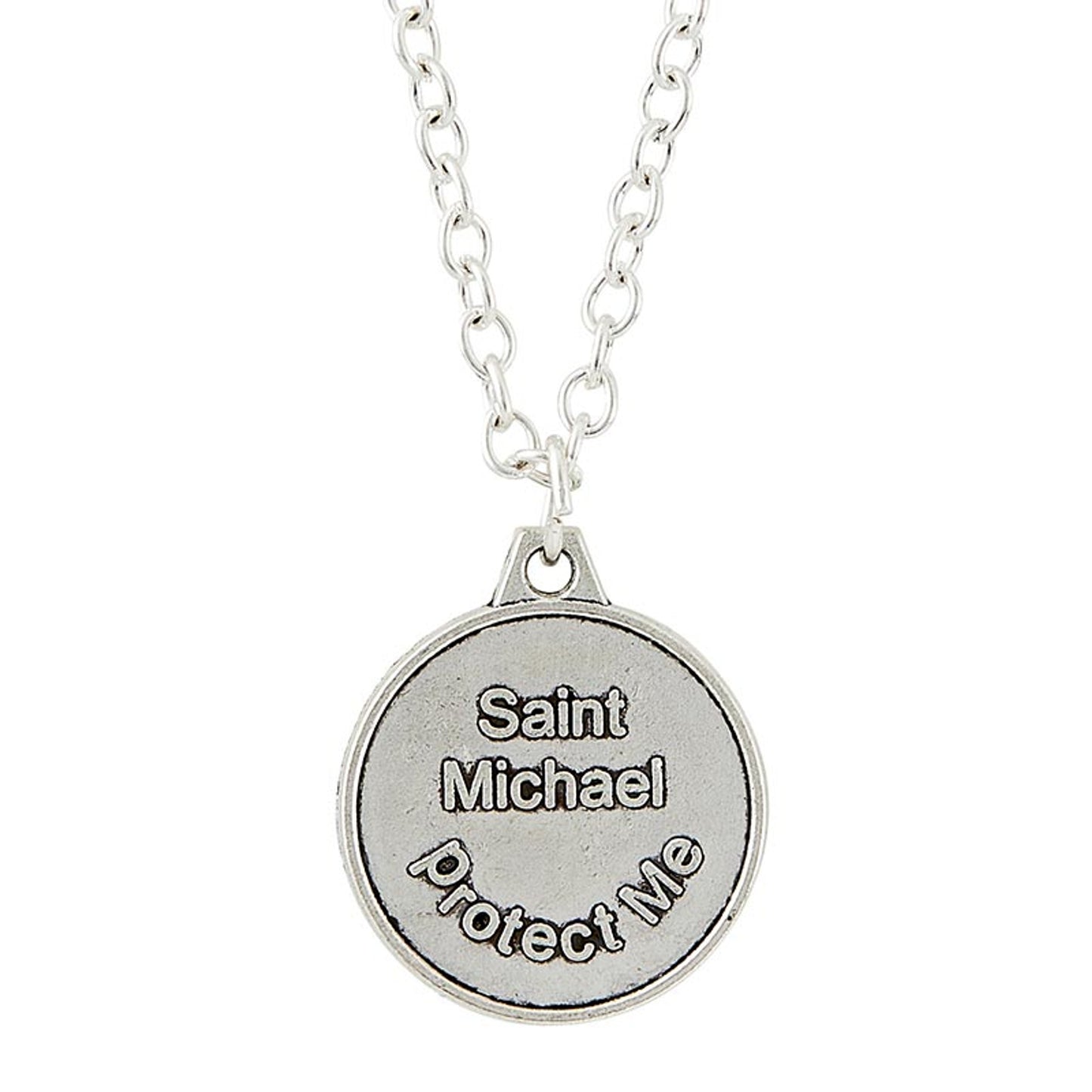 Saint Michael Necklace - Blue Enamel