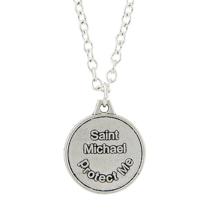 Saint Michael Necklace - Blue Enamel