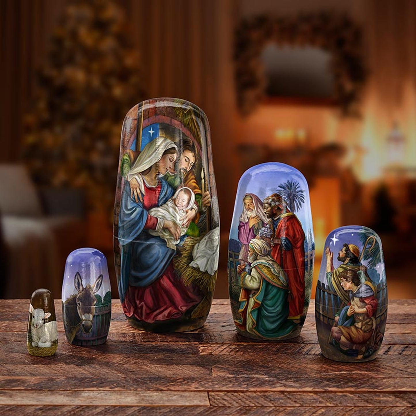 Five-Piece Nesting Nativity Set