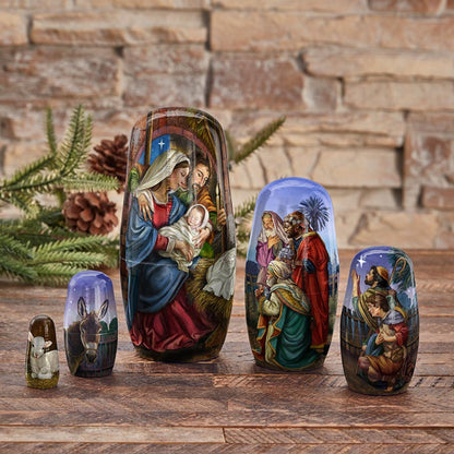 Five-Piece Nesting Nativity Set