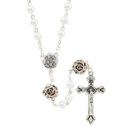 Golden Rose Collection - White Rosary