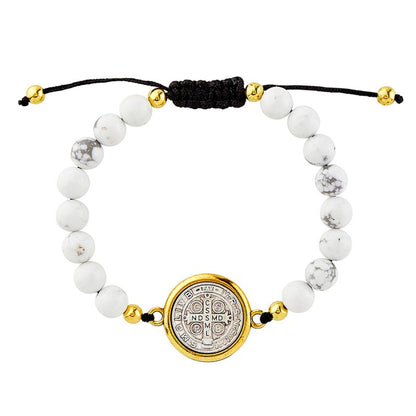 Saint Benedict Bracelet - White / Turquoise