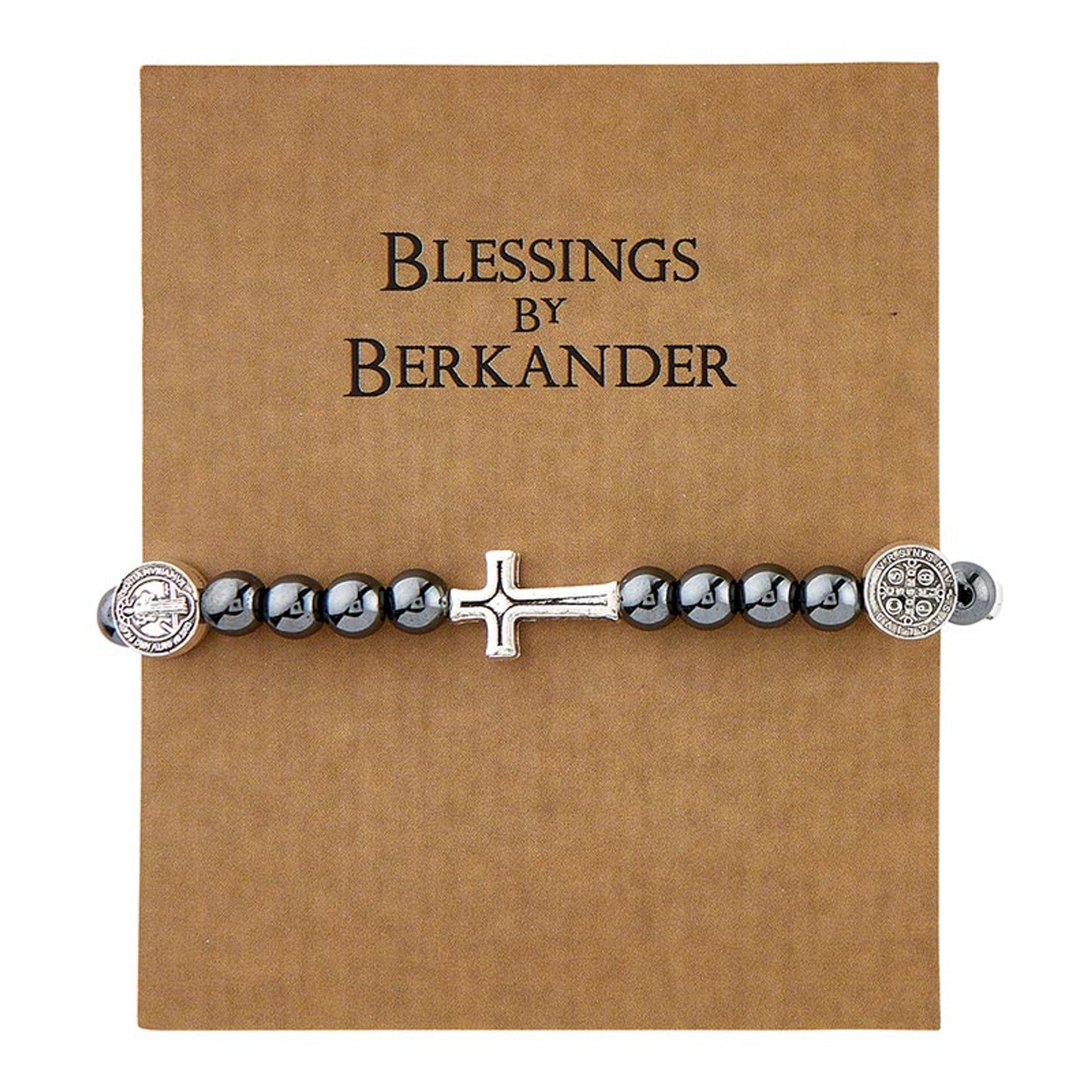 Saint Benedict Beaded Bracelet - Hematite