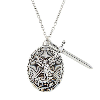St Michael Medal Necklace BK