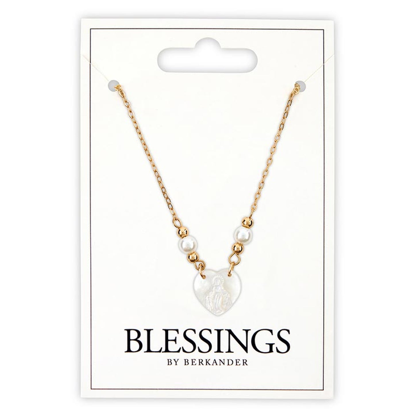 Heart Shaped Our Lady of Grace Pendant Necklace