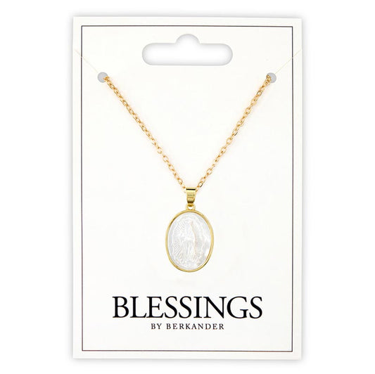 Oval Shaped Our Lady of Guadalupe Pendant Necklace