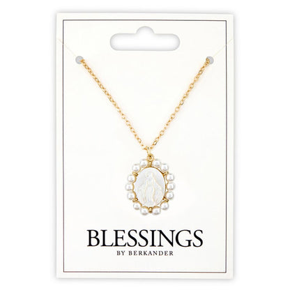 Oval Shaped Our Lady of Grace Pendant Necklace