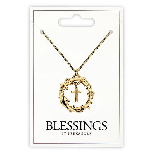 Crown of Thorns Pendant Necklace with Tiny Cross