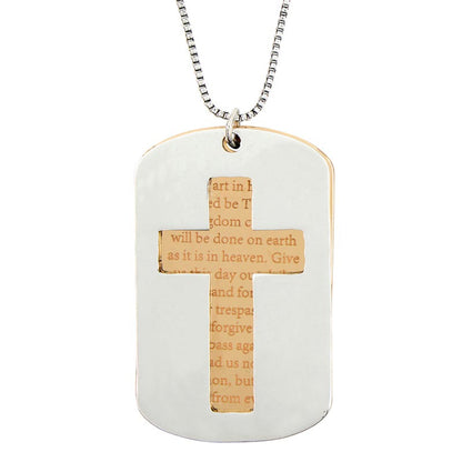 Men's Our Father Prayer Dog Tag Chain