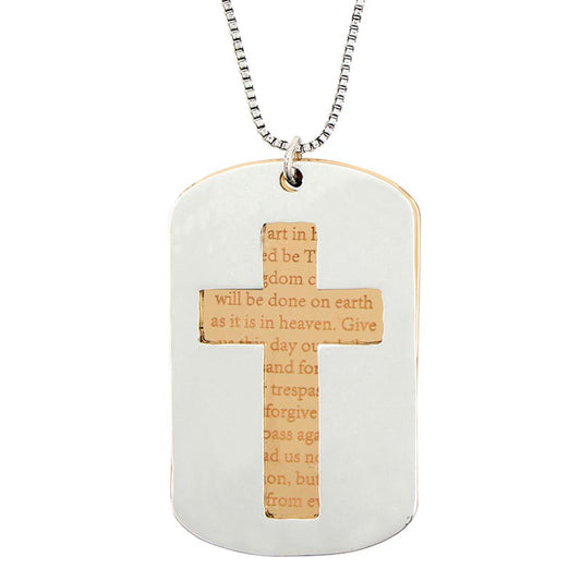 Men's Our Father Prayer Dog Tag Chain