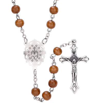 Brown Round Bead Rosary