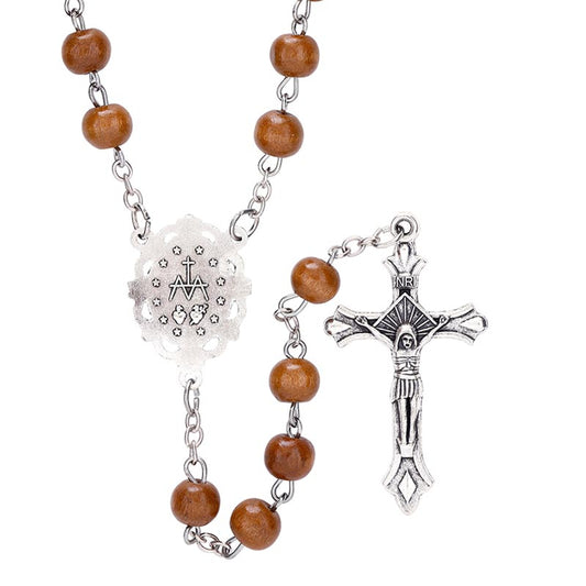Brown Round Bead Rosary