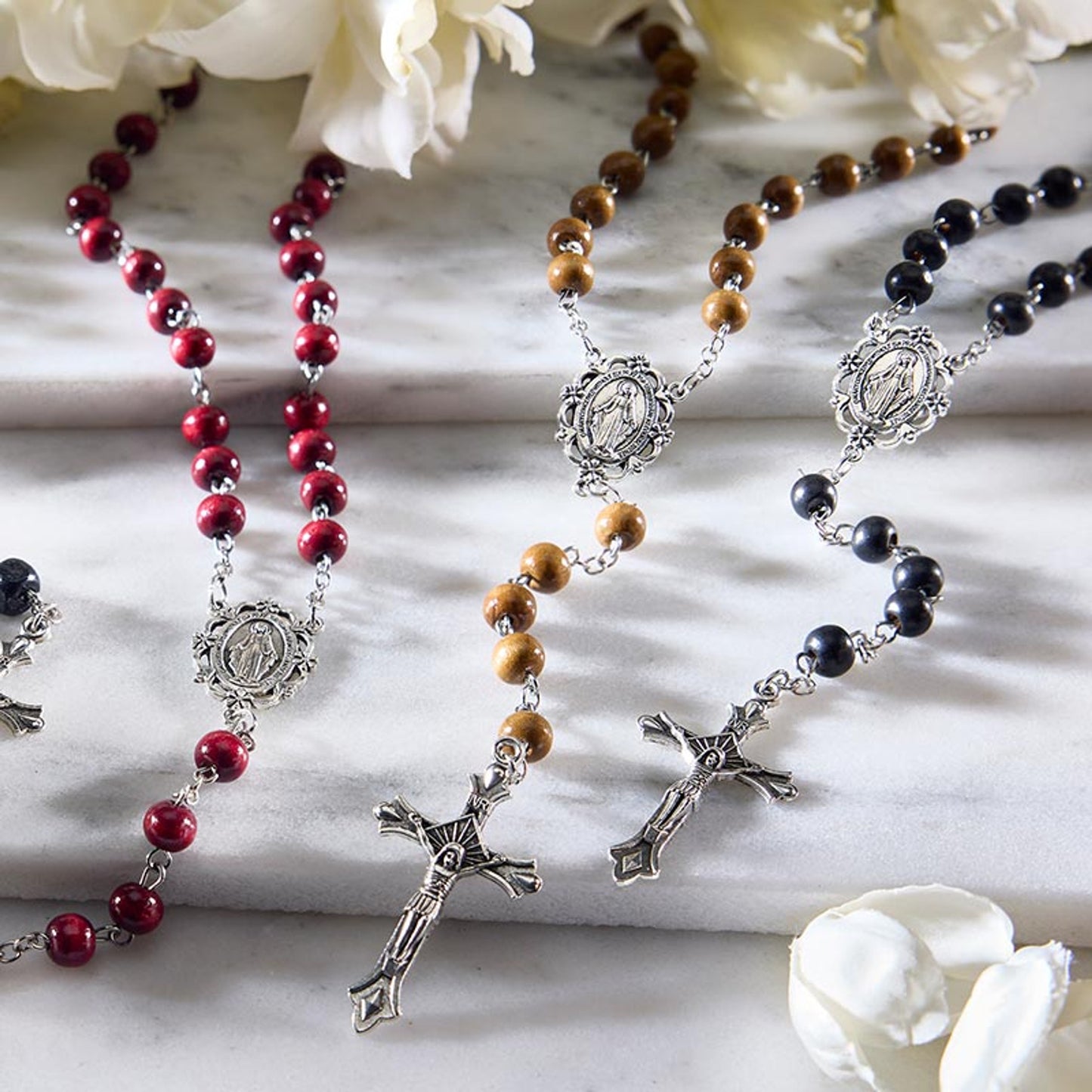 Black Round Bead Rosary