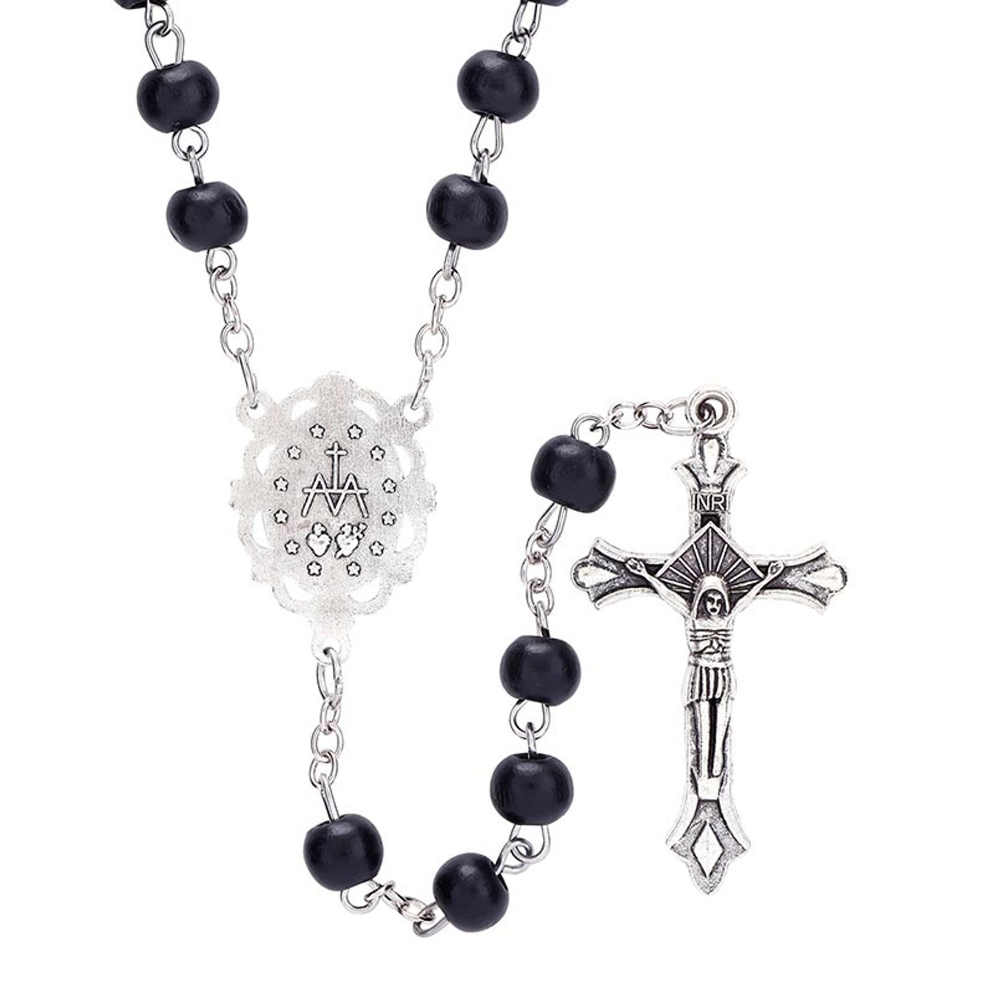 Black Round Bead Rosary