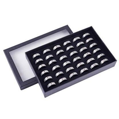 Our Father Prayer Stainless Steel Lasered Ring- Black