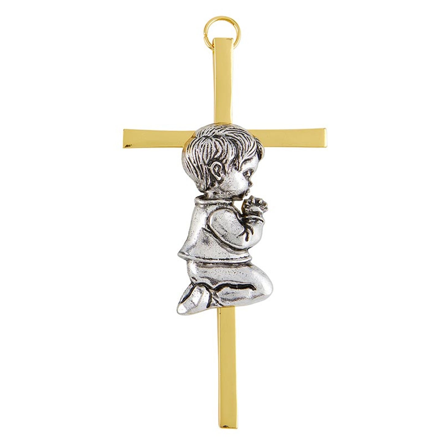 Boy Cross with Guardian Angel Crib Medal Set