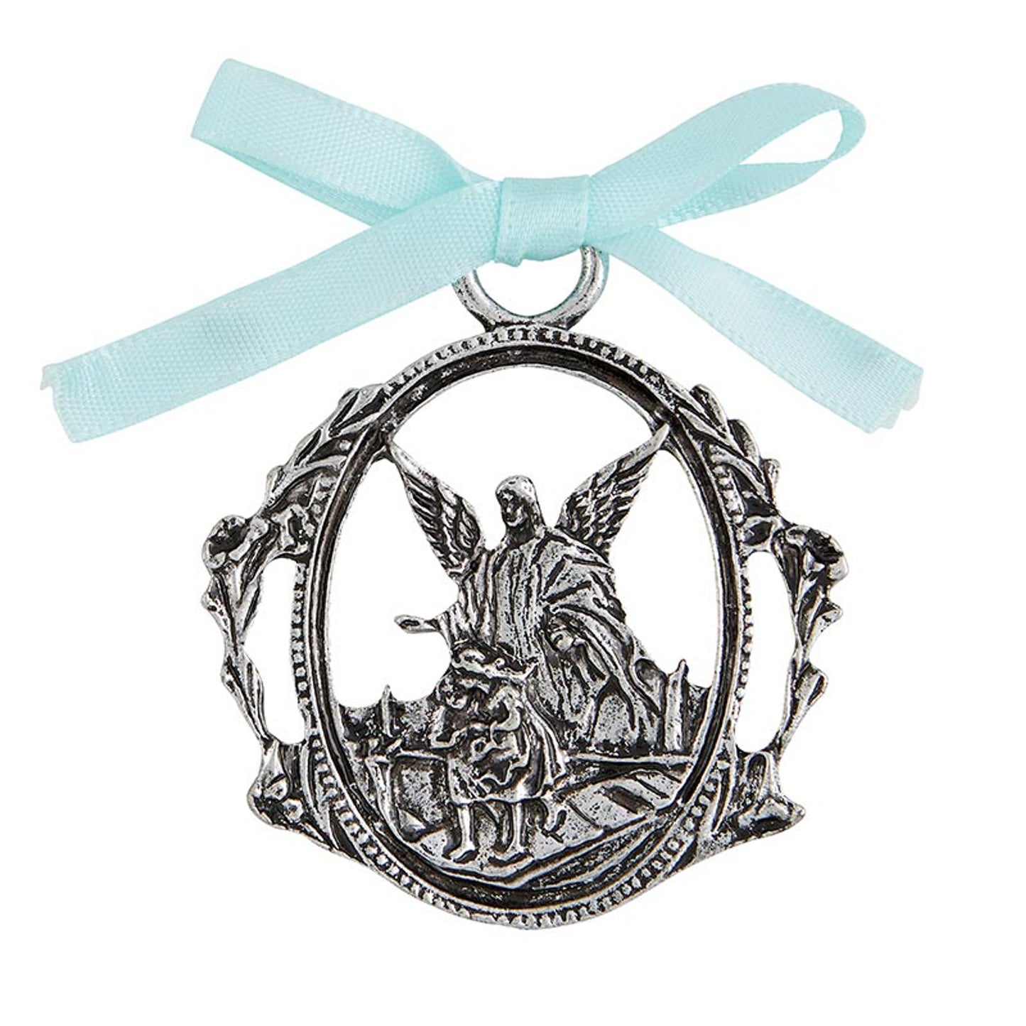 Boy Cross with Guardian Angel Crib Medal Set