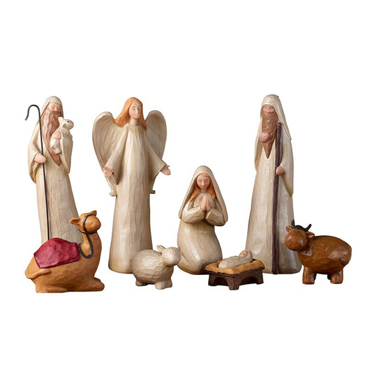 Wood Finish Nativity Set