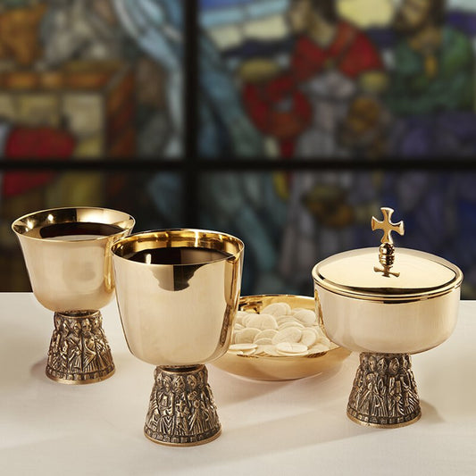 Last Supper Chalice & Bowl Paten Set