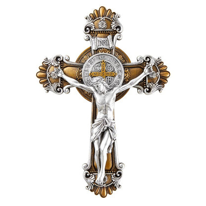 Two-Tone Saint Benedict Ornate Crucifix