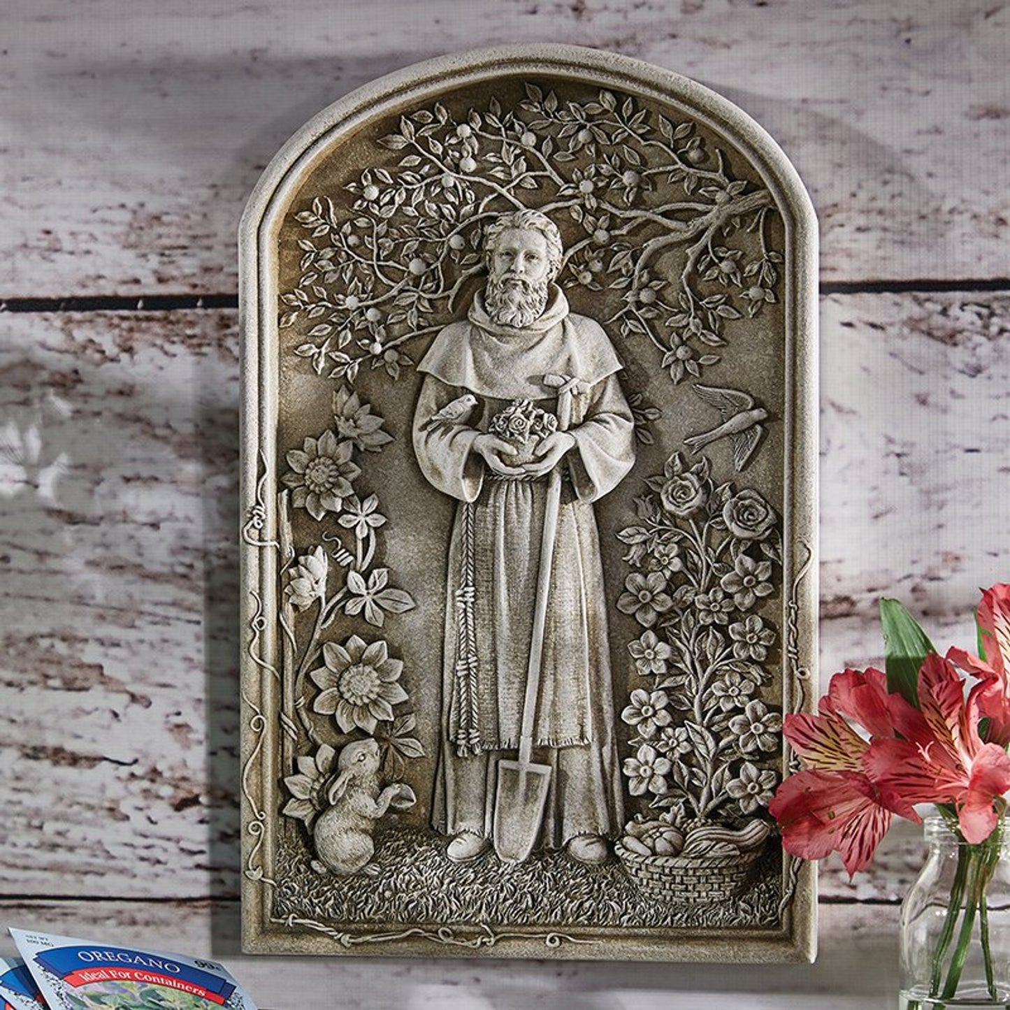 12.25" H Saint Fiacre Garden Plaque