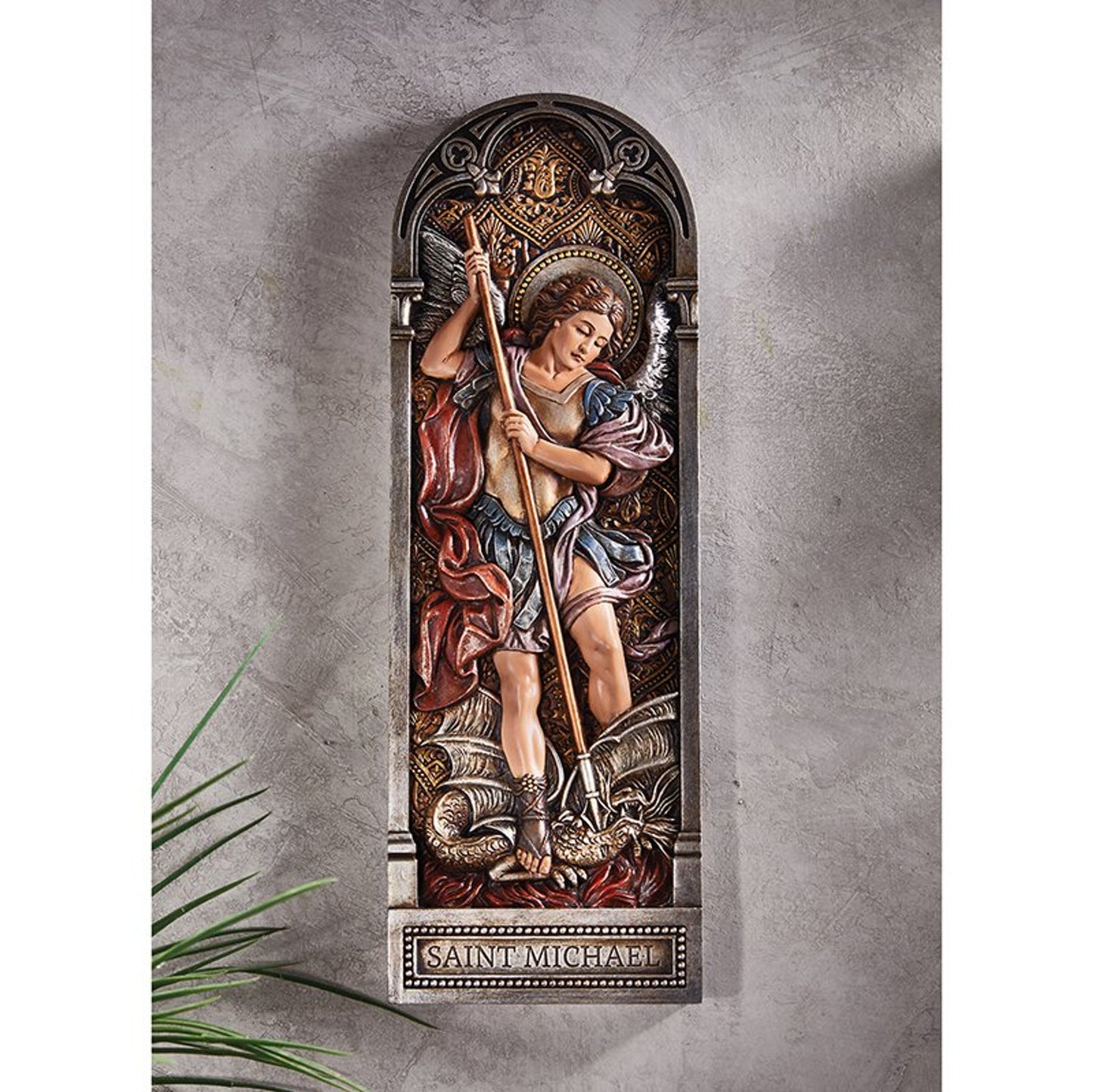 12" H Saint Michael Plaque