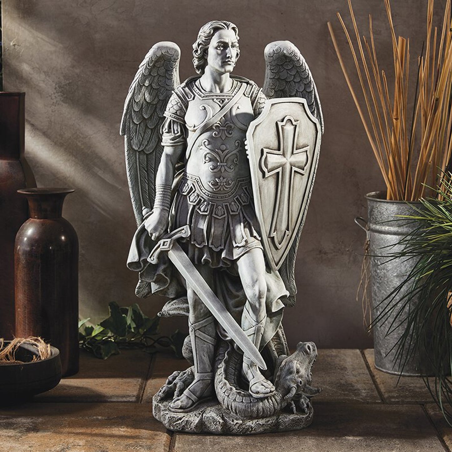 24" H Saint Michael the Warrior Statue