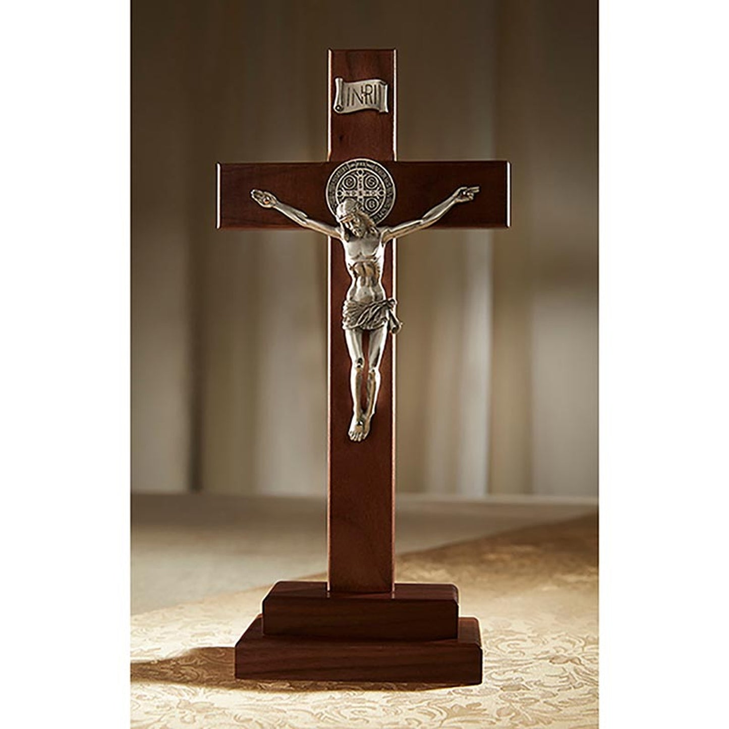 13" H Saint Benedict Standing Crucifix (G4696)