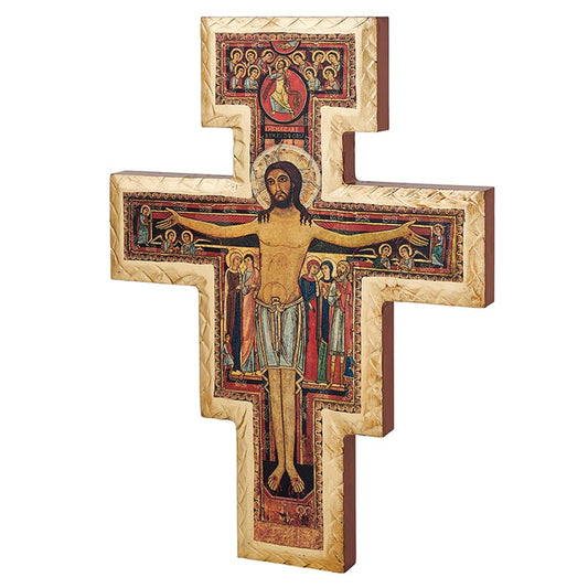 Saint Damiano Wood Crucifix (J5502)
