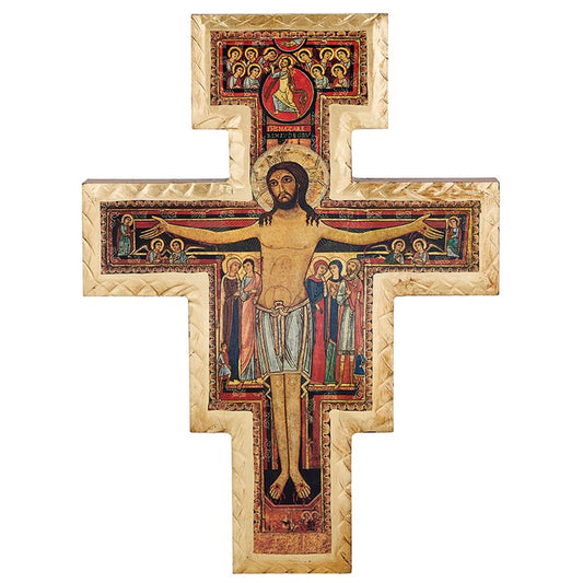 Saint Damiano Wood Crucifix (J5502)