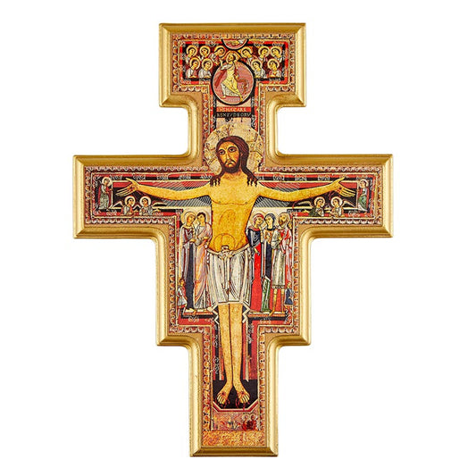 Saint Damiano Wood Crucifix (J5504)
