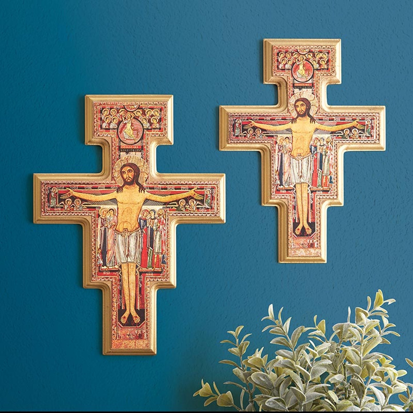 Saint Damiano Wood Crucifix (J5505)