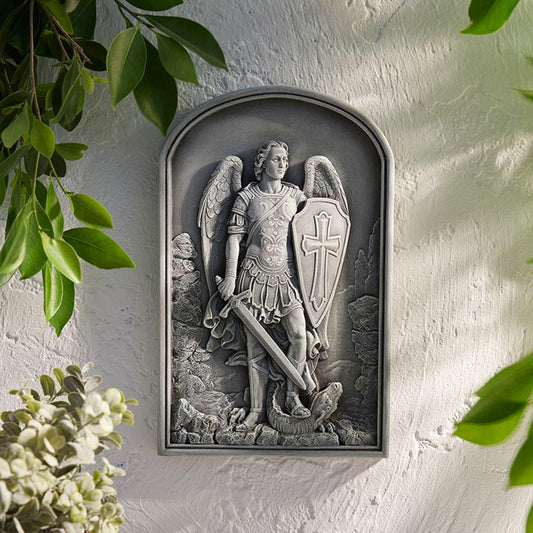 12.25" H Saint Michael Garden Plaque