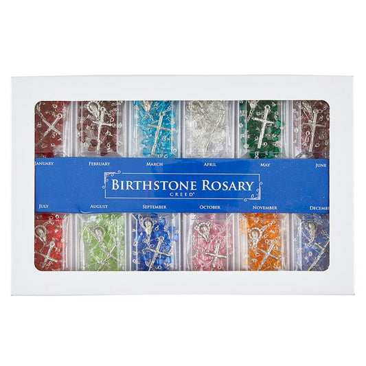 Birthstone Rosary Display - 12/PK