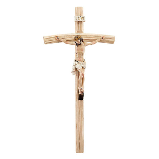 Val Gardena Wood Crucifix with Hand Painted Corpus (JC
