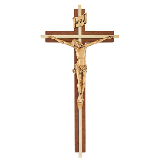 Walnut Crucifix with Inlay (JC-7135-K)
