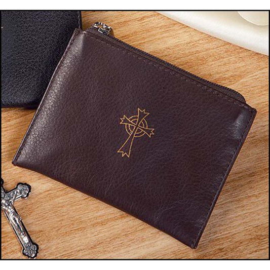 Brown Leather Rosary Case