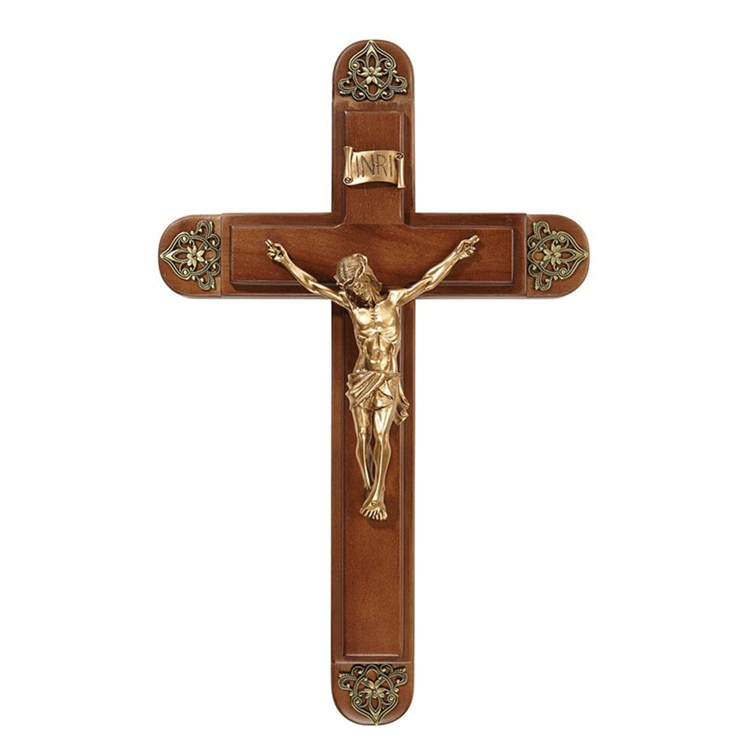 15" H Cherry Sick Call Crucifix Set (L1352)