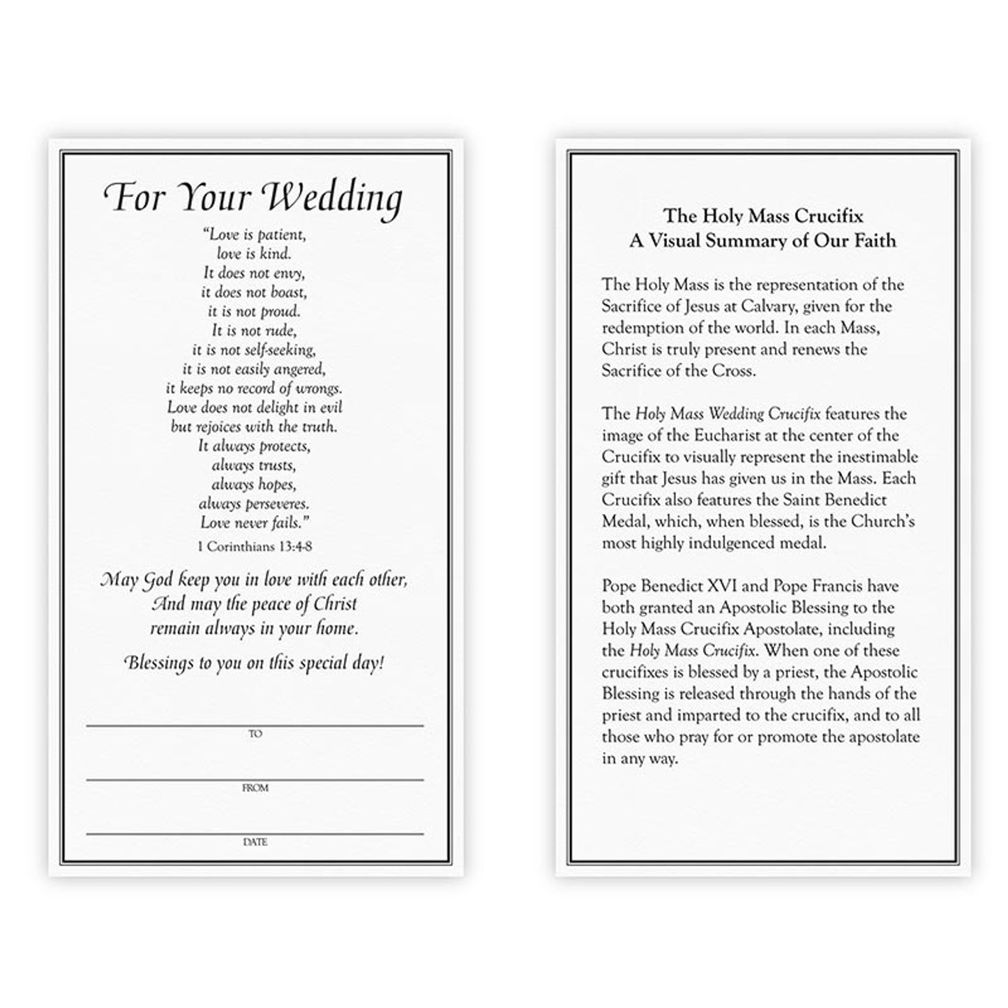 Holy Mass Wall Crucifix 8" H Wedding