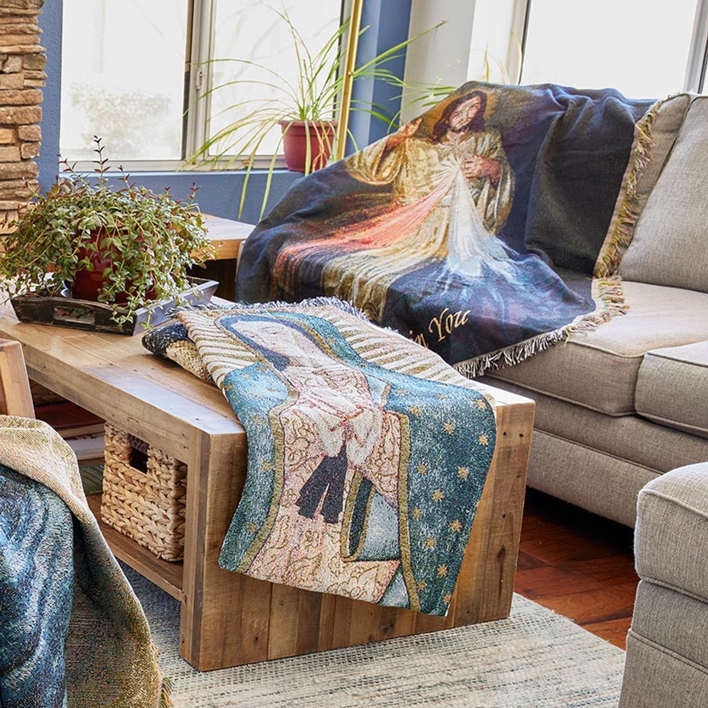Our Lady of Guadalupe Tapestry Throw Blanket