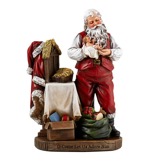 8" H Adoring Santa Figurine