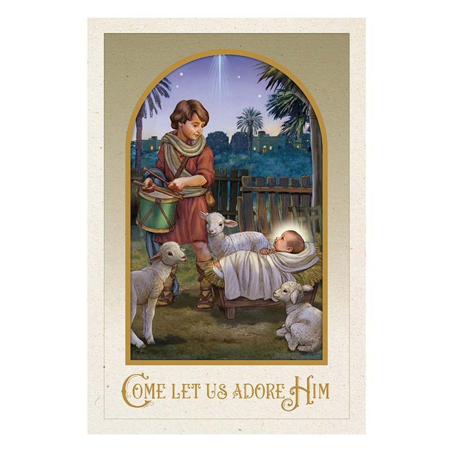 Greeting Card - Let Us Adore Him - Drummer Boy