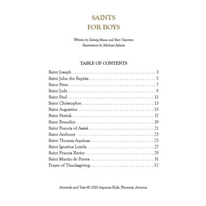 Aquinas Press Saints For Boys