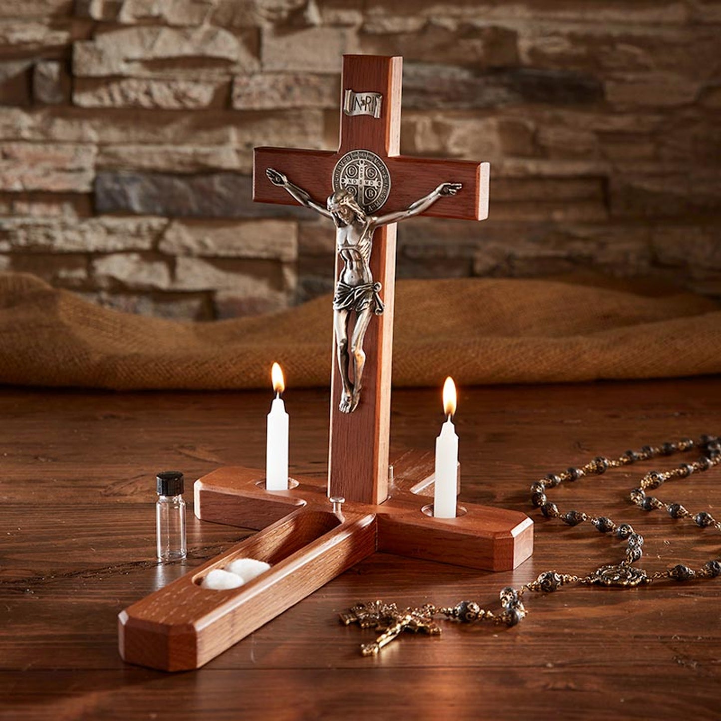 Saint Benedict Sick Call Crucifix Set