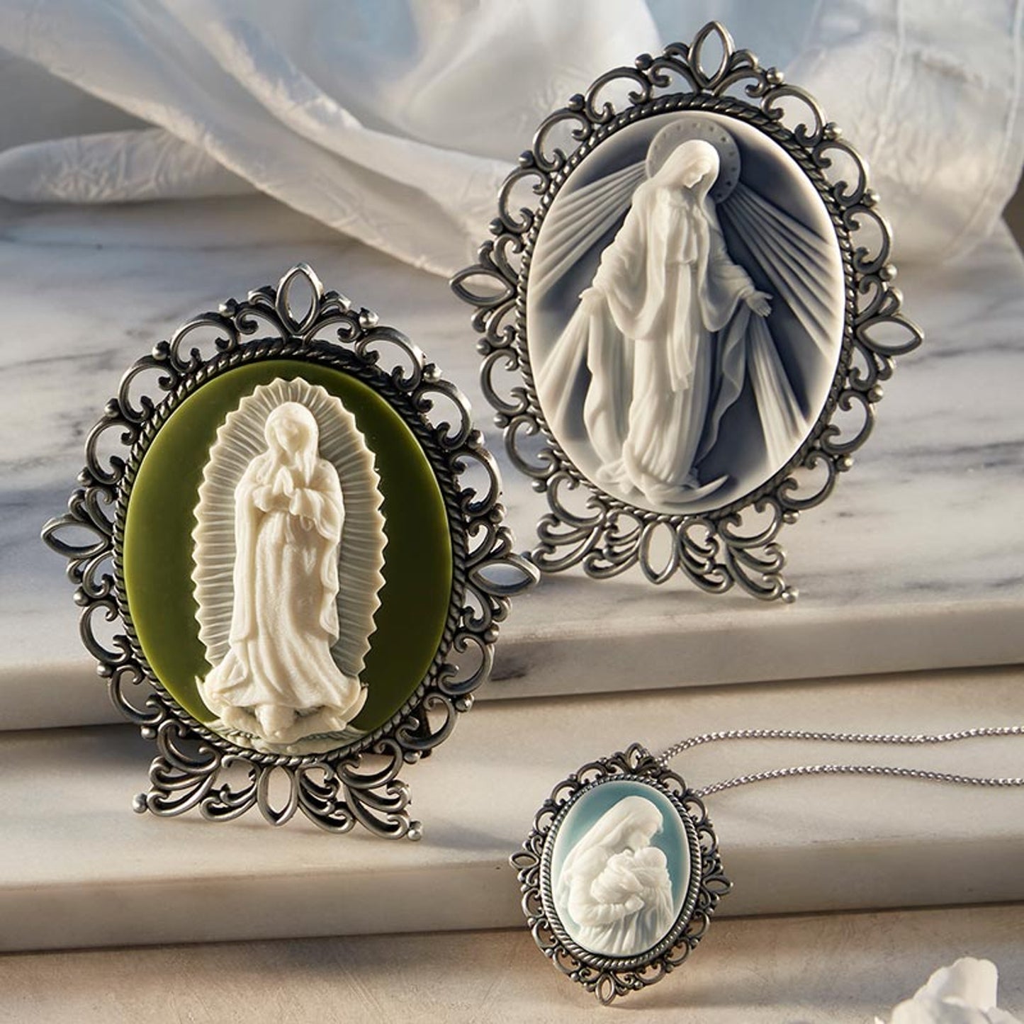 Our Lady of Guadalupe Cameo Desk Stand